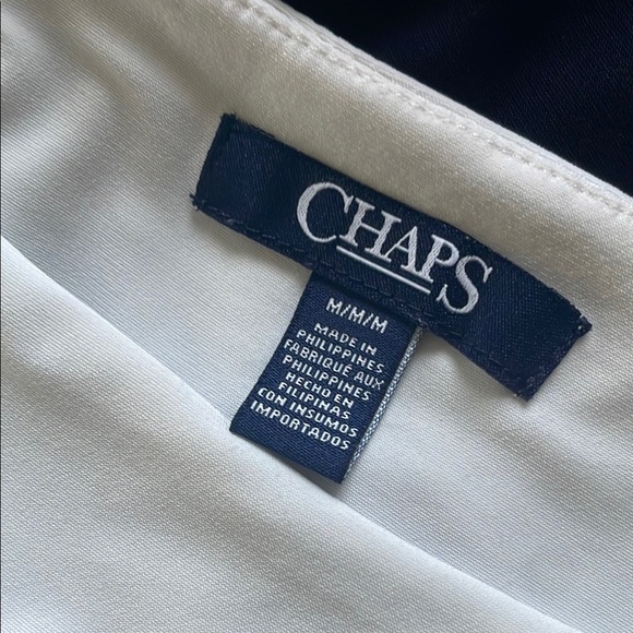 Chaps white and navy blue dress - Picture 4 of 4